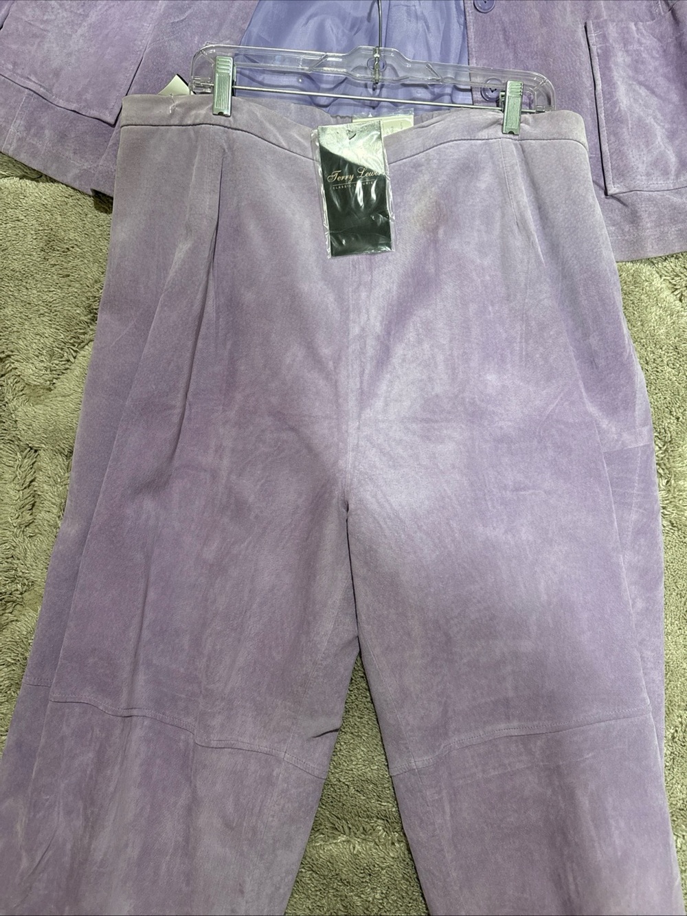 VGT Terry Lewis Light purple suede suit set SZ 2x - Picture 2 of 4